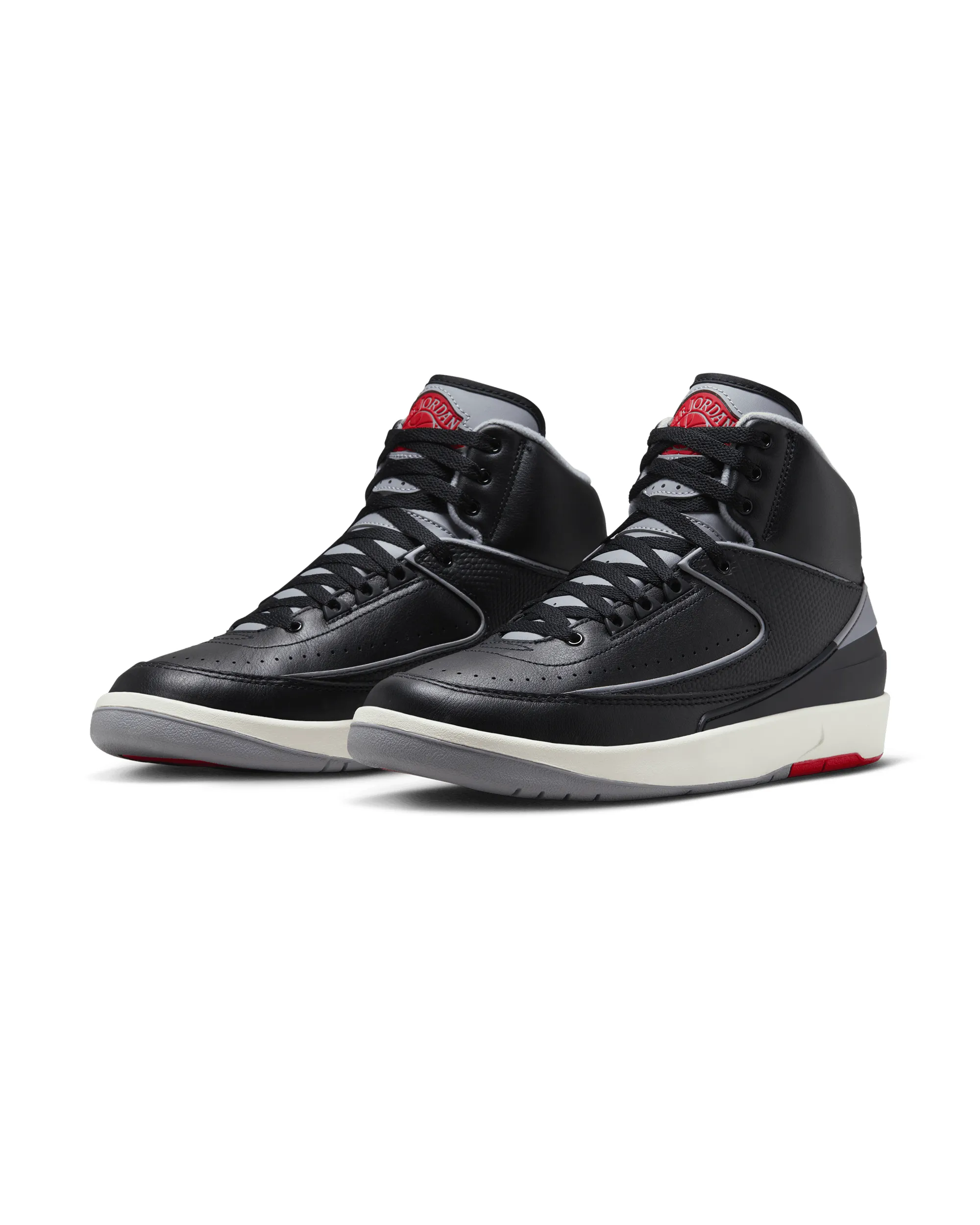 Air Jordan 2 Retro - Black / Cement Grey / Fire Red