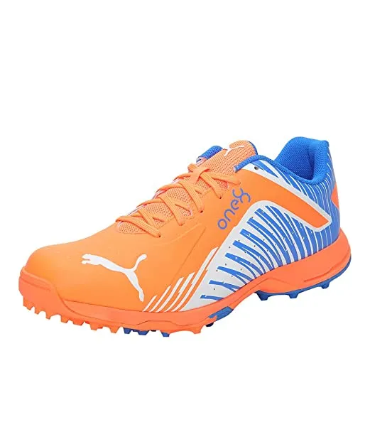 Puma Mens 22 Fh Rubber Vk Cricket Shoe (Neon Citrus-White-Bluemazing)